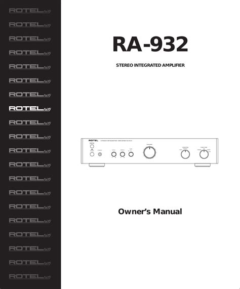 Rotel RA-932 Manual pdf